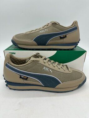 Puma Men's Tan and Navy Cordura Runner Sneakers